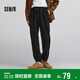 森馬（Semir）休閑褲男肌理感燈芯絨長(cháng)褲冬拼接抽繩束腳褲錐形101724127111 