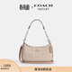 蔻馳（COACH）奧萊女士女包經(jīng)典標志老花TERI單肩斜挎包麻將包 SV/沙黃色/灰褐色