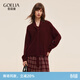 歌莉婭安可拉紅色毛織上衣女秋季穿搭慵懶毛衣1E8J5J77A 91R酒紅 XS