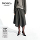 MO&Co.【C+系列】半身裙春高腰斜裁拼接航海系MBE1SKT034 灰白條色 L
