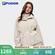 FILA FUSION斐樂(lè )潮牌梭織外套女2026春新款時(shí)尚休閑寬松連帽上衣 藊豆灰-BG L 170/88A/L
