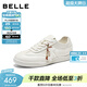 百麗（Belle）簡(jiǎn)約百搭小白鞋女26春新款商場(chǎng)牛皮輕便薄底休閑板鞋F6L1DAM6 米白色 37