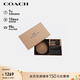 蔻馳（COACH）【品牌直供】男士腰帶卡包禮盒套裝35MM黑灰色拼色CW351禮物