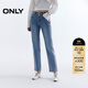 ONLY2025夏季新款顯瘦V字腰頭高腰九分直筒褲牛仔褲女|125349011 J34 390洗水牛仔藍 L L標準褲長(cháng)