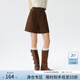 范思藍恩高腰短褲女冬裝新款韓版加厚設計感闊腿休閑褲14680 咖色 L