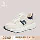 哈吉斯（HAZZYS）女鞋 春秋款女士復古撞色休閑慢跑鞋女ALPS7FBC008 白色WT 37 (235)