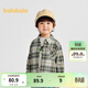 巴拉巴拉男童襯衫兒童長(cháng)袖秋裝女童格子外套【商場(chǎng)同款】舒適百搭 綠咖色調00445 150