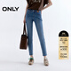 ONLY2025夏季新款個(gè)性腳口毛邊高腰緊身九分褲牛仔褲女|125349025 J34 390洗水牛仔藍 S S標準褲長(cháng)