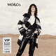 MO&Co.大衣外套綿羊毛羊駝毛黑白格紋立領(lǐng)高領(lǐng)秋冬H型中長(cháng)款摩安珂 黑白格色 M /165