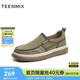 天美意男布鞋商場(chǎng)同款一腳蹬厚底純色百搭鞋新款 綠色 42