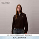 Calvin KleinJeans秋冬女士美式潮流休閑運動(dòng)通勤ck刺繡半拉鏈立領(lǐng)抓絨衛衣 UB1-太空黑 S