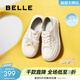 百麗（Belle）百搭板鞋女厚底可兩穿休閑小白鞋D7W1DAM5預售 米色-皮面-全包款 37 (235mm)