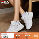 斐樂(lè )（FILA） 官方女鞋MARS 3復古運動(dòng)鞋厚底鞋火星鞋休閑運動(dòng)鞋老爹鞋 星白/奶油白色-SC 38