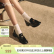 73Hours章若楠同款女鞋風(fēng)笛樂(lè )章新款金幣樂(lè )福鞋粗跟小皮鞋時(shí)尚
