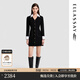 歌力思（ELLASSAY）2026春新款經(jīng)典優(yōu)雅撞色領(lǐng)袖口修身小個(gè)子連衣裙女EWB371Y03400 經(jīng)典黑 M