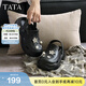 他她（TATA）黑色包頭拖鞋女厚底洞洞鞋女外穿半拖涼鞋秋7H801BH5 黑色 37-38
