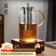 高茗（gaoming）超大容量加厚玻璃茶壺耐熱內置過(guò)濾網(wǎng)防爆泡茶壺明火家用煮茶套裝 米高壺+小方電陶爐