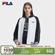 FILA 斐樂(lè )官方女士針織長(cháng)袖外套2025春季新品寬松上衣休閑拼色棒球服