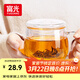 富光花茶杯 男女士茶水分離杯子 雙層辦公泡茶玻璃杯帶把高硼硅水杯