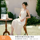 香影法式白色吊帶連衣裙女2026夏裝新款v領(lǐng)天絲小白裙海邊沙灘裙 米白 M 160/84A/95-110斤