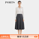 PORTS寶姿女裝秋季新款灰色挺括質(zhì)感傘擺半裙ALQ9S005WWQ041 高級灰 XL （10）