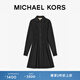 MICHAEL KORS 邁克高仕【兩件折上折】MK 女士府綢抽褶收腰長(cháng)袖襯衫連衣裙 黑色 001 M