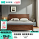 林氏家居現代簡(jiǎn)約實(shí)木床雙人大床硬板床LS303【茶金色】高腳床,1.5*2m