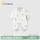 童泰（TONGTAI）嬰兒連體衣秋冬季純棉男女寶寶衣服新生兒夾棉哈衣爬服睡衣 灰色（對開(kāi)款） 80cm (建議11-18月身高73-83cm)