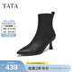 他她（TATA）女鞋靴子冬細跟百搭時(shí)裝靴休閑短靴新款通勤XVX01DD5 黑色 39