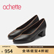 achette雅氏5RP1 優(yōu)雅正裝高跟鞋簡(jiǎn)約撞色單鞋女鞋 14/94-黑色/幻彩棕 37