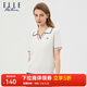 ELLE ACTIVE優(yōu)雅氣質(zhì)毛織翻領(lǐng)T恤女士夏季休閑通勤百搭簡(jiǎn)約撞色短袖上衣 白色 L