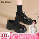 達芙妮厚底樂(lè )福鞋女2026新款春季女鞋英倫風(fēng)黑色小皮鞋百搭增高單鞋子女 黑色 【主圖款-跟高5.5CM】 37