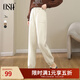 歐莎（OSA）軟糯風(fēng)長(cháng)褲雙面德絨休閑褲女秋冬季2025年新款運動(dòng)束腳褲 米色 2XL