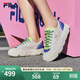 FILA 斐樂(lè )女鞋楊冪同款巖石鞋百搭帆布鞋2024夏季新款運動(dòng)鞋厚底鞋 白棉花糖/炫目藍-MD 35.5
