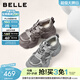 百麗（Belle）機能風(fēng)拼接老爹鞋女2026春新商場(chǎng)同款厚底增高休閑鞋F1H1DAM6預售 灰色 36