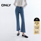 ONLY2026春季新款拼接斜線(xiàn)剪裁高腰顯瘦九分喇叭褲牛仔褲女|126149016 J34390洗水牛仔藍 XS XS標準褲長(cháng)