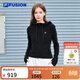 FILA FUSION斐樂(lè )潮牌針織連帽外套女2026春新款簡(jiǎn)約修身保暖上衣 正黑色-BK XS 155/76A/XS