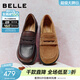 百麗（Belle）簡(jiǎn)約復古牛皮樂(lè )福鞋女2026春新商場(chǎng)同款平跟單鞋F2E1DAA6 咖啡色 36 (230mm)