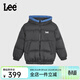 Lee兒童大毛領(lǐng)羽絨服冬季保暖加厚中大童男女童裝中長(cháng)款工裝外套 黑色（輕薄款） 110 cm