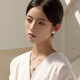 銀時代S925純銀花朵鋯石項鏈女 輕奢小眾鎖骨鏈 新娘宴會送女友生日禮物 925銀花朵鋯石項鏈