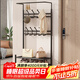 安爾雅 衣帽架鞋架落地金屬掛衣架現代簡(jiǎn)約鐵藝衣服架子家用置物架 80黑