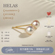 helas赫拉Akoya海水珍珠耳釘18K黃金耳環(huán)首飾女輕奢小燈泡耳飾 18K金-黃金色耳針 3.5-4.0mm養耳洞【標準款 配18K內芯硅膠耳堵】