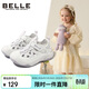 百麗（Belle）童鞋兒童涼鞋夏女童包頭沙灘鞋運動(dòng)鞋休閑軟底學(xué)步鞋 紫色32