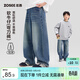左西童裝男童牛仔褲防褪色2026新款兒童春裝長(cháng)褲褲子潮 淺牛仔色 140