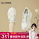 達芙妮松糕厚底小白鞋女內增高板鞋2026春季新款學(xué)生時(shí)尚百搭休閑鞋 白色 38 (240mm) 標準碼