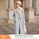 香影雙面呢羊毛大衣女2025冬季新款含羊絨中長(cháng)款翻領(lǐng)白色毛呢外套 航線(xiàn)藍 S 155/80A/85-95斤