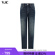 威杰思（VJC）2025秋季新款男裝潮流復古牛仔褲高街時(shí)尚刺繡長(cháng)褲水洗 B24CO3441 藍色 M /48