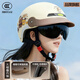 君豪龍電動(dòng)車(chē)頭盔3C認證男女士電瓶摩托車(chē)半盔夏季四季安全帽 萌熊-帽檐/內墨鏡+防曬長(cháng)鏡/冰袖 【春上新】成人/當天發(fā)貨