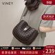 viney牛皮包包女包品牌斜挎包單肩編織包生日禮物送女友老婆 【深咖色】高檔實(shí)用腋下包 時(shí)尚輕奢百搭休閑小眾洋氣小包