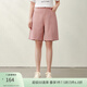 纖莉秀【舒適松緊后腰百搭五分牛仔短褲】大碼女裝胖mm夏新款1628 粉色 3XL